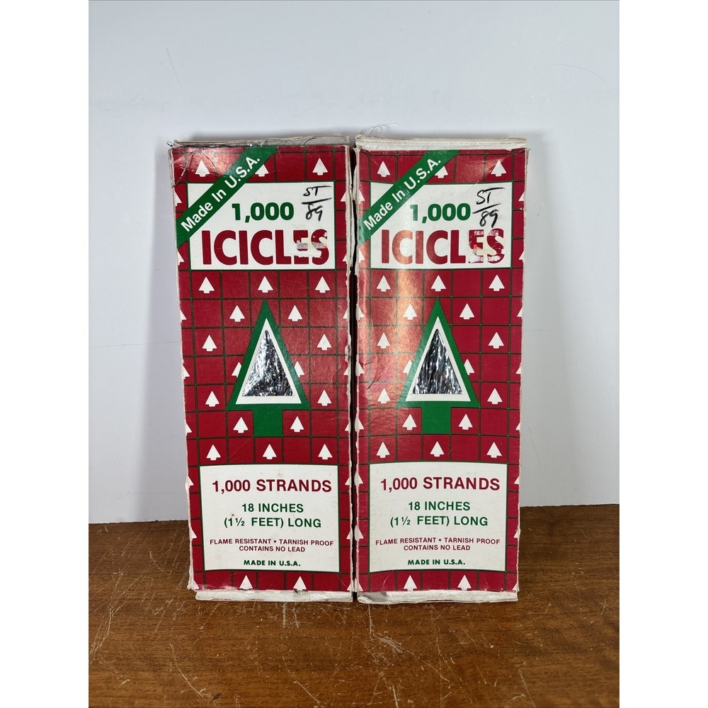 Vintage Christmas Tree Icicles Tinsel Rauch Industries 2 Boxes of 1000 Each NOS